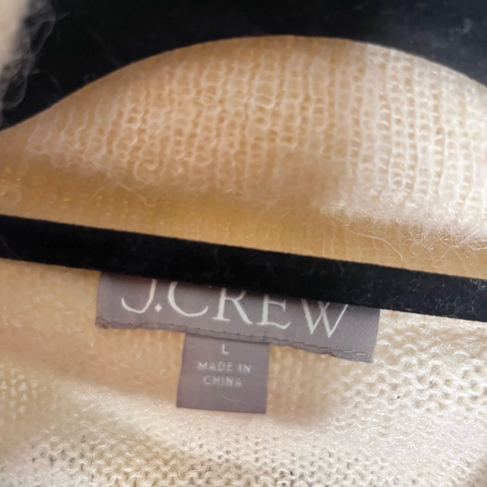 J. Crew fair isle half zip sweater in tundra buttercream alpaca and wool blend L - Picture 5 of 6